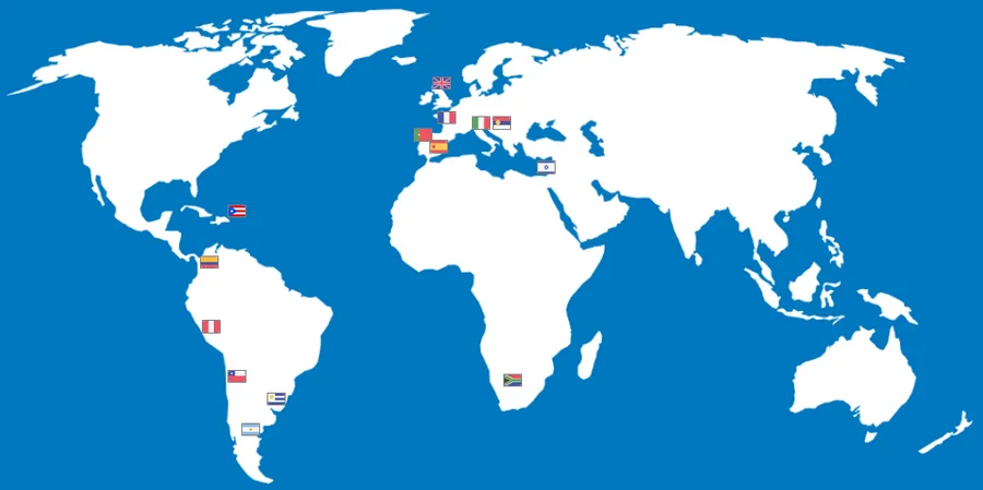 Países en los que ha trabajado ISITEC: